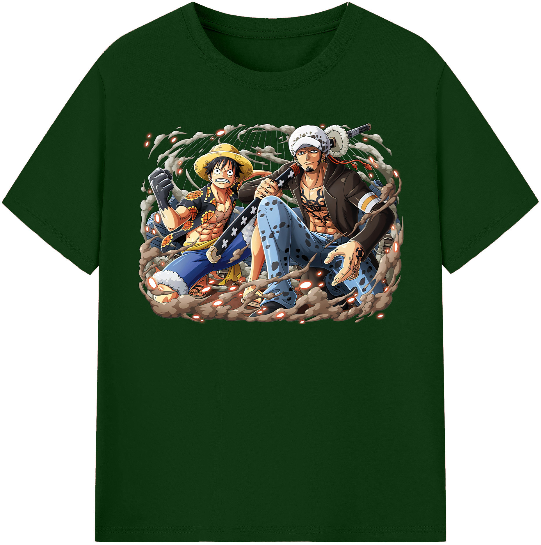 ワンピース モンキー・D・ルフィ ONE PIECE Monkey D. Luffy 綿100％半袖Tシャツ（フロントプリント）